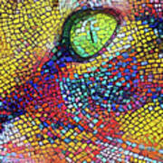 Tabby Cat Colorful Mosaic Art Print