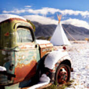 Taos Truck And Tipi Art Print