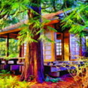 Teahouse Through The Trees Art Print