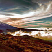 Teide Volcano - Rolling Sea Of Clouds At Sunset Art Print