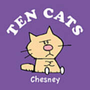 Ten Cats - Chesney Art Print