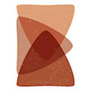 Terracotta Abstract 69 - Modern, Contemporary Art - Abstract Organic Shapes - Minimal Triangles Art Print