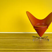 The 70s. Heart-shaped Cone Chair Art Print