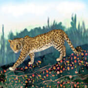 The Amur Leopard In The Woodlands Art Print