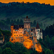 The Beautiful Bran Castle, Known As Dracula's Castle, In Transylvania, Romania. Art Print