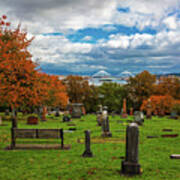 The Bench In The Fraser Cemetery Art Print