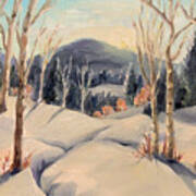 The Birches Winter View Art Print