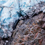 The Contrast Of Glacier And Stone Art Print