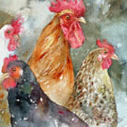 The Flock_chickens Art Print