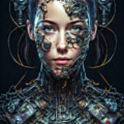 The Future Of Ai 01 Cyborg Woman Art Print