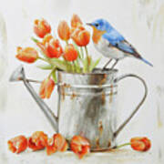 The Garden Bluebird Art Print