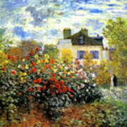 The Garden Of Monet At Argenteuil By Claude Monet 1873 Art Print