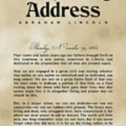 The Gettysburg Address Print - Abraham Lincoln Speech - American History Poster 03 Art Print