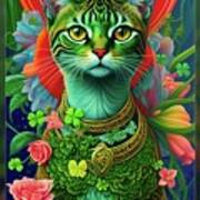 The Green Cat For St. Pat's Art Print