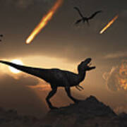 The Last Days Of Dinosaurs During The Cretaceous Period. Art Print