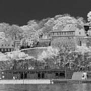 The Old Town Of Oslo From The Sea In Infrared Black And White Art Print