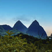 The Peton Mountains St. Lucia Art Print