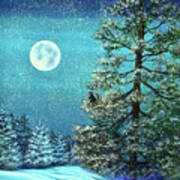 Snow Moon Art Print