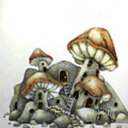 The Stone Mushroom House Art Print