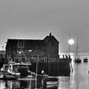 The Sun Rising By Motif Number 1 In Rockport Ma Bearskin Neck Black And White Art Print