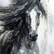 The Wild Black Stallion Art Print