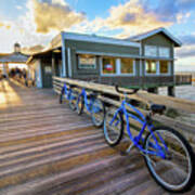 Three Bicycles On The Dock Jekyll Island Art Print