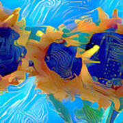 Three Sunflowers Art Print