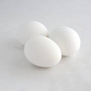 Three White Eggs Art Print