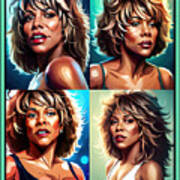 Tina Turner Queen Of Rock'n Roll Montage Art Print