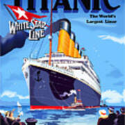 Titanic, Cruiser, Vintage Travel Poster Art Print