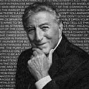 Tony Bennett And Lyrics Art Print