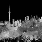 Toronto Ontario Canada Grayscale Skyline Design 252 Art Print