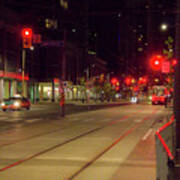 Toronto Streets At Night Art Print