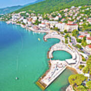 Town Of Opatija And Slatina Beach And Waterfront Aerial View Art Print