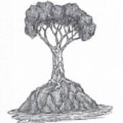 Tree Of Life Grasping Rock Art Print