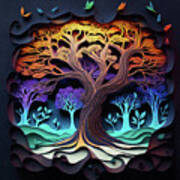 Tree Of Life - Paper Cut Art Print
