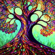 Tree Of Life - Stained Glass Art Print