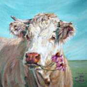 Trouble 5.0 - Cow Painting Art Print