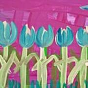 Tulips In The Moonlight Art Print