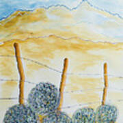 Tumbleweeds And Fence 3 Art Print