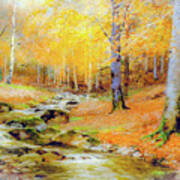 Tumbling Streams Of Autumn Fire Art Print