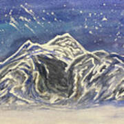 Twilight Mountain Art Print