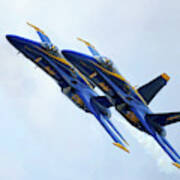 Two Blue Angels In Formation Art Print