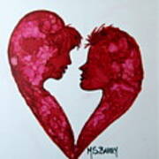 Two Hearts Beat As One Female Art Print