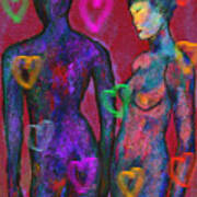 Two Windows Mannequins In Love Art Print