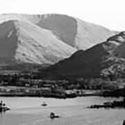 Ulswater And Glenridding Black And White Lake District Art Print