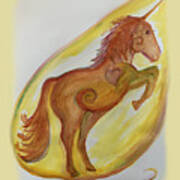 Unicorn Rearing Art Print