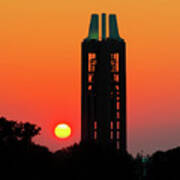 University Of Kansas Campanile Tower Sunrise 1x1 Art Print