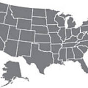 Usa Map Silhouette Art Print