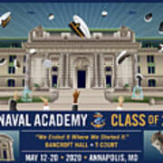 Usna Class Of 2020 Bancroft Hall T Court Celebration With Blue Angels Art Print